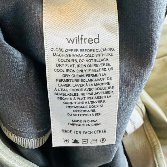 Aritzia Wilfred Roma High-waisted flared Vegan Leather Pant Bitter Sage Sz 4 - Picture 11 of 12